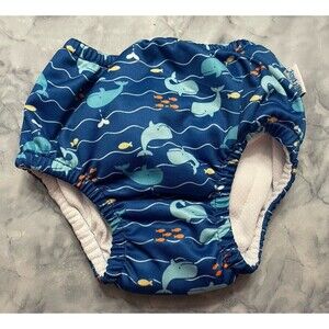 iPlay Baby Boy Toddler Whale Reusable Swim Diaper, Size 12 months, 18-22 pounds